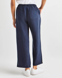 Splendid Angie Crop Wide Leg Pant in Navy