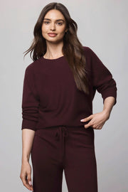 Splendid Georgie Pullover Sweater in Dark Plum