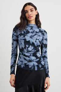 Rails Joelle Floral Mesh Mock Neck Top