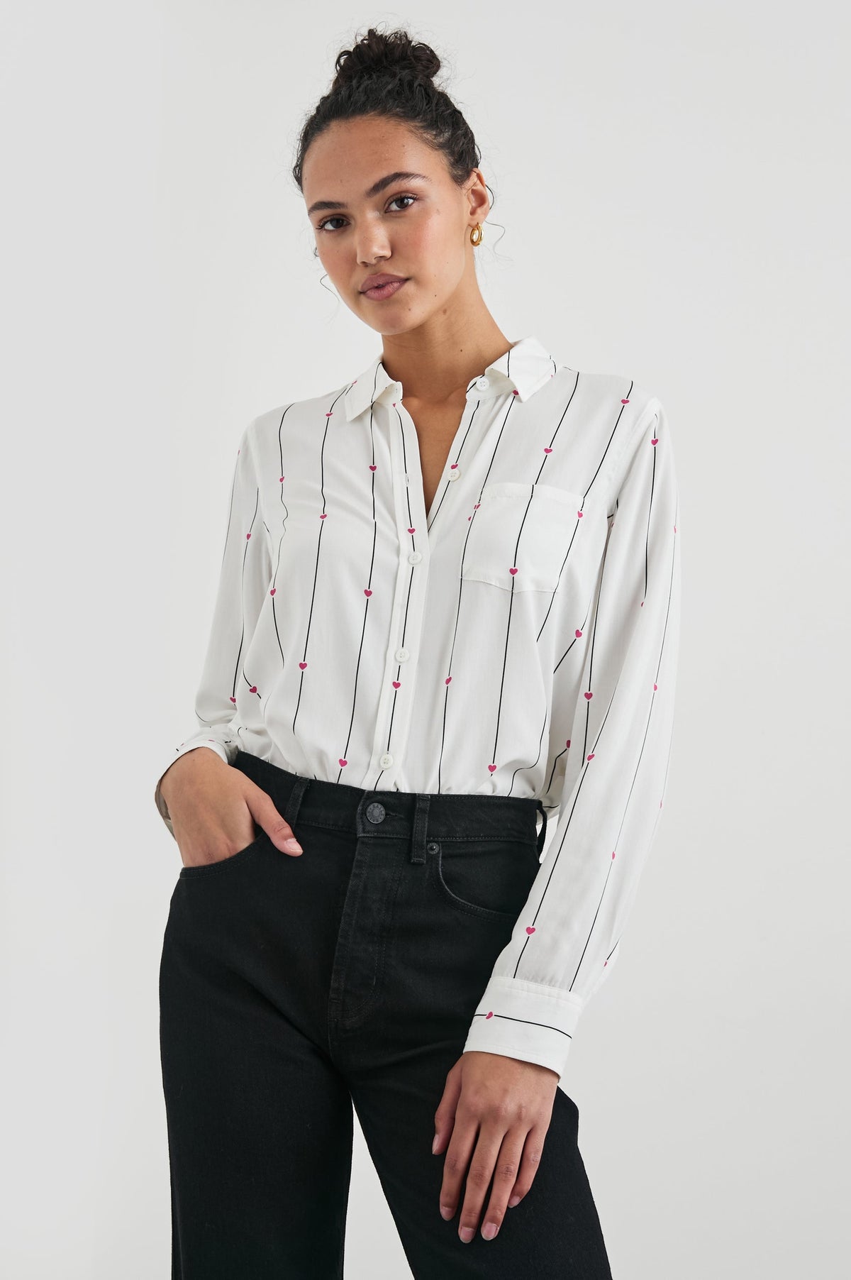 Rails Kathryn Striped Hearts Shirt