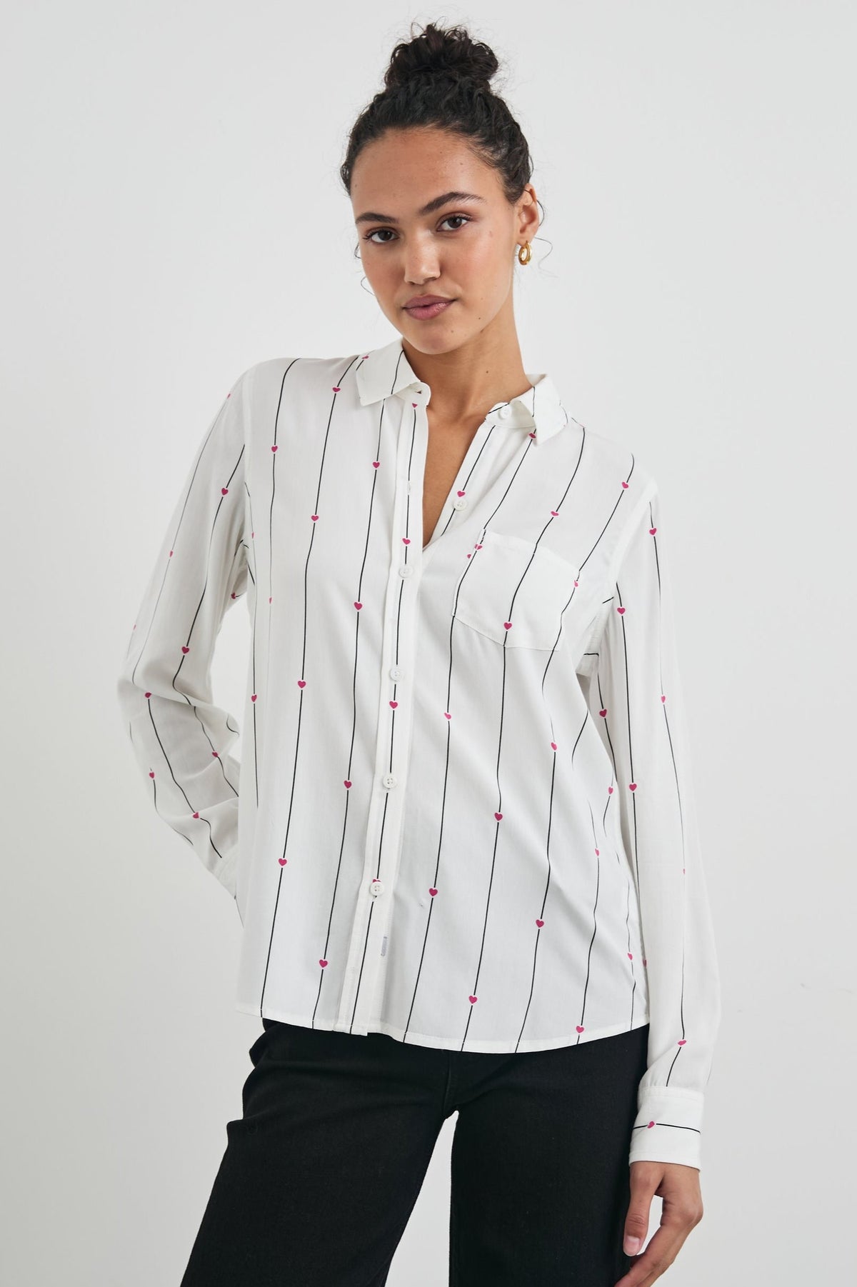 Rails Kathryn Striped Hearts Shirt