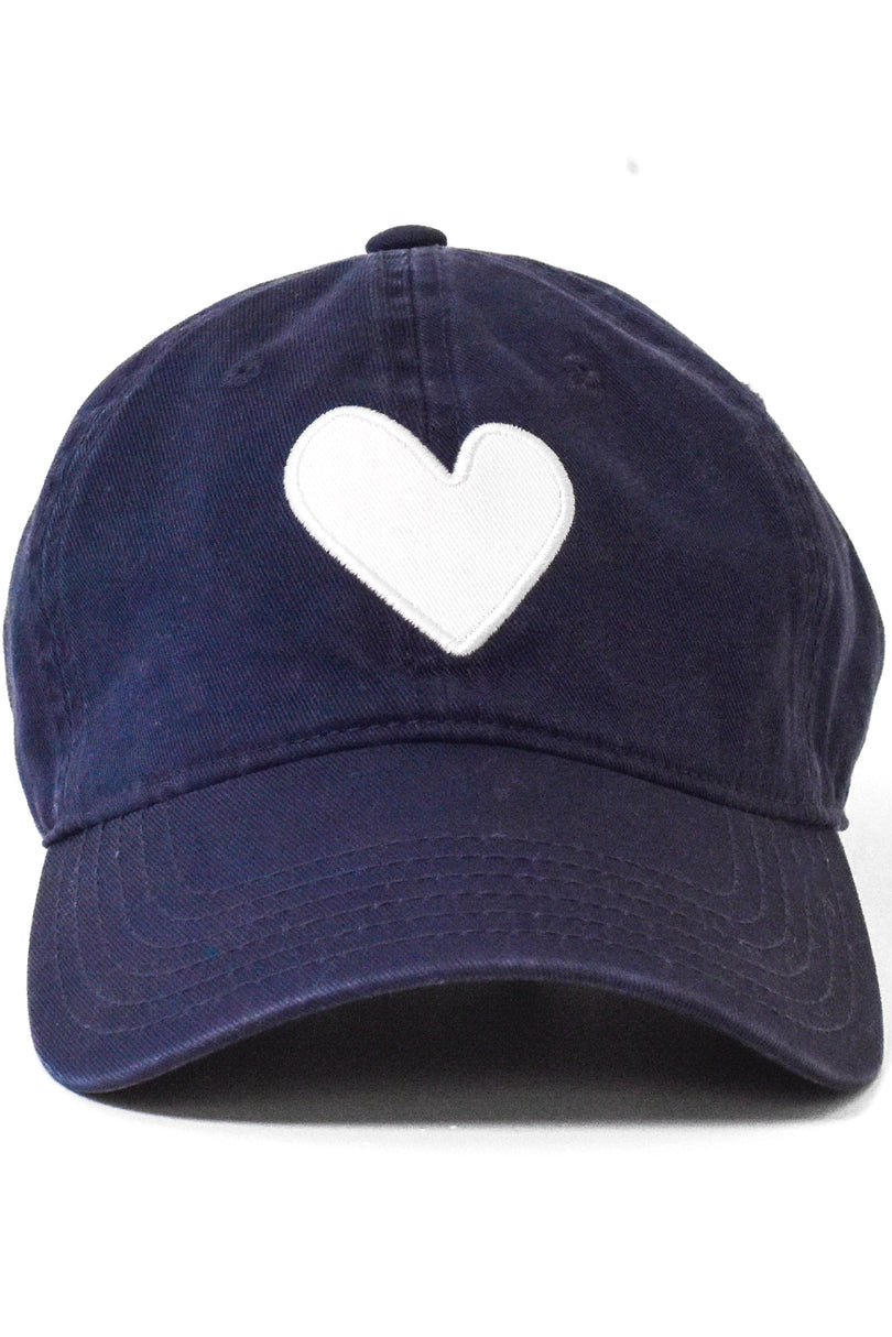 Kerri Rosenthal Imperfect Heart Hat in Indigo/White