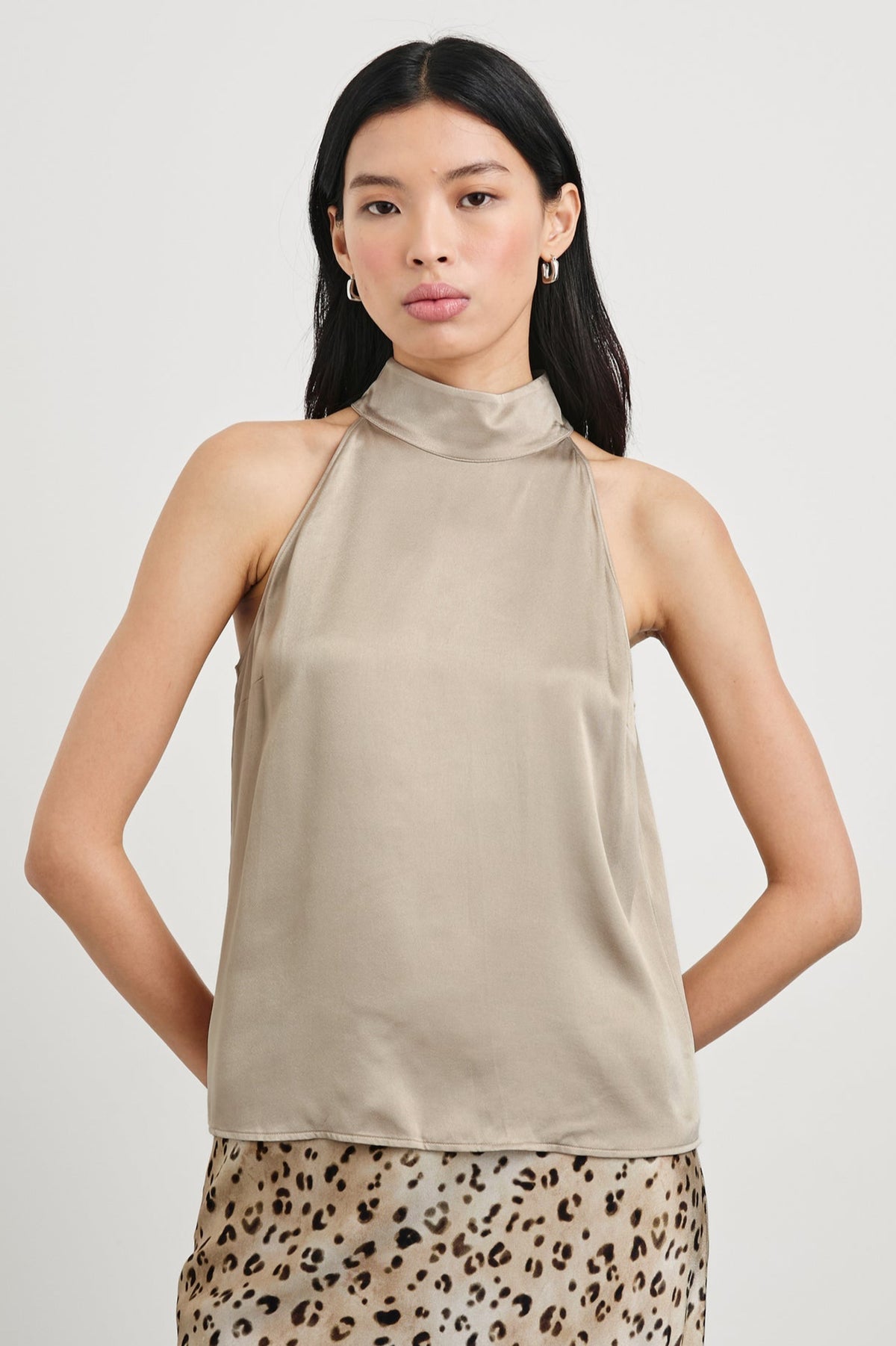 Rails Leah Halter Blouse in Champagne - Size M Available