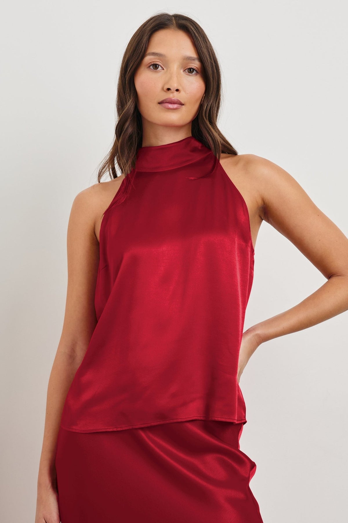 Rails Leah Halter Blouse in Scarlet