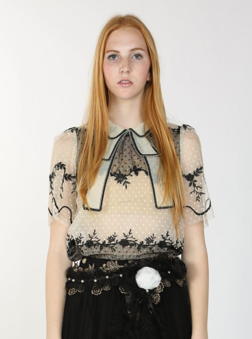 Beulah Bow Lace Top