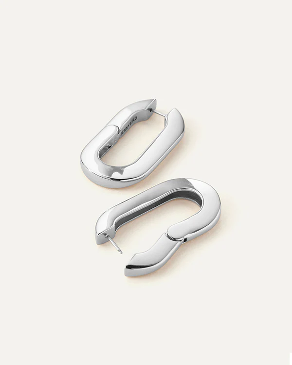 Jenny Bird Mega U-Link Earrings in Silver