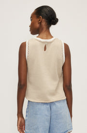 Melissa Nepton Naru Faux Leather Crochet Top