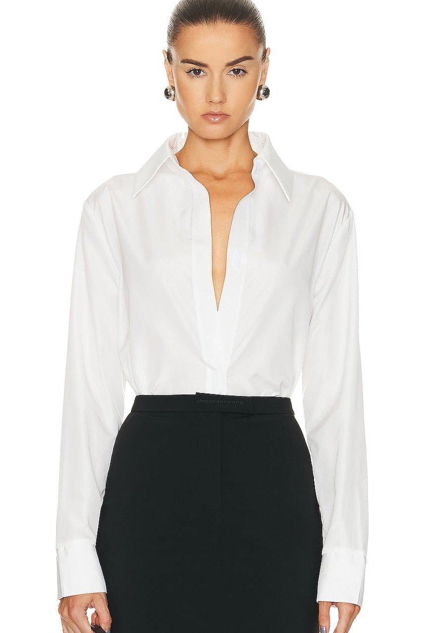 Norma Kamali Collar Stand Shirt - Size XS Available