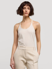 Summum Gold Strap Tank Top in Ivory - Size L Available