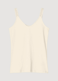 Summum Gold Strap Tank Top in Ivory - Size L Available