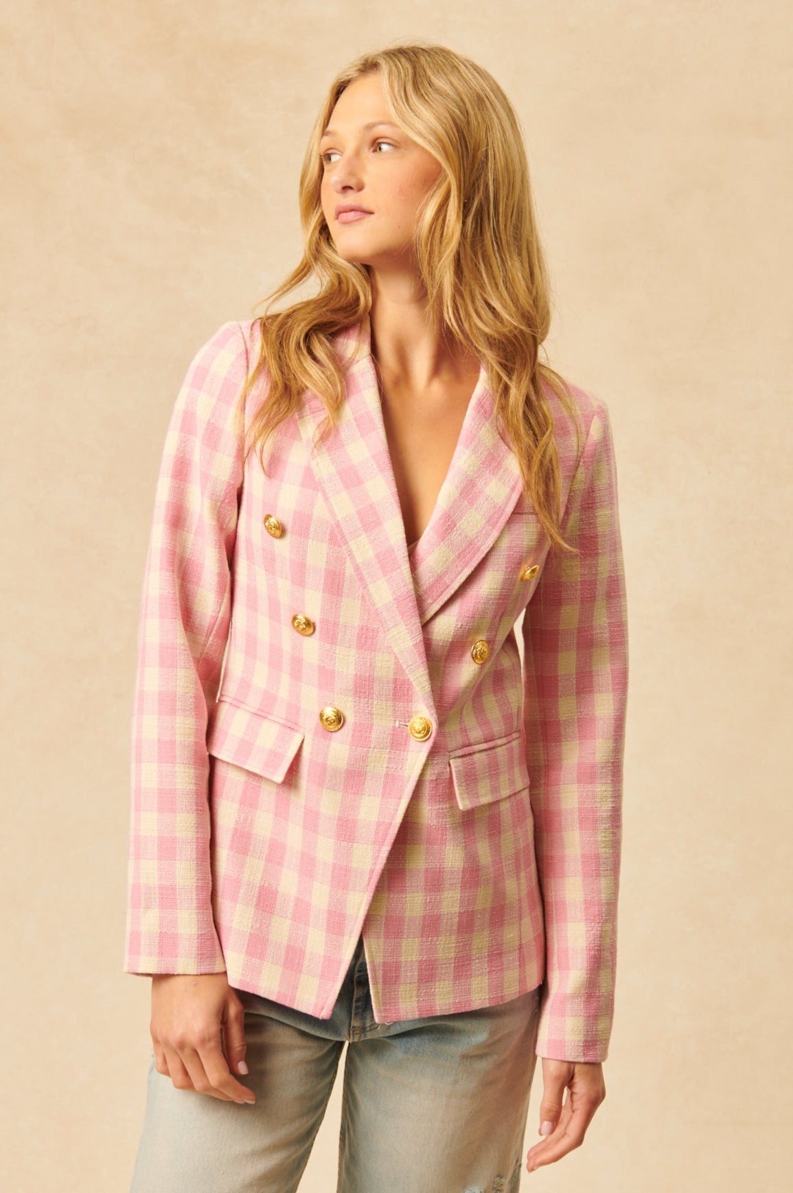 John & Jenn Olivier Checkered Blazer