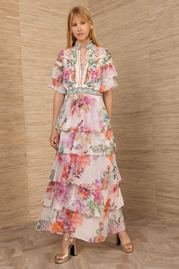 Woman wearing a floral dress