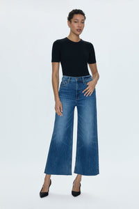 Pistola Lana Crop High Rise Ultra Wide Leg Jeans in Palladium