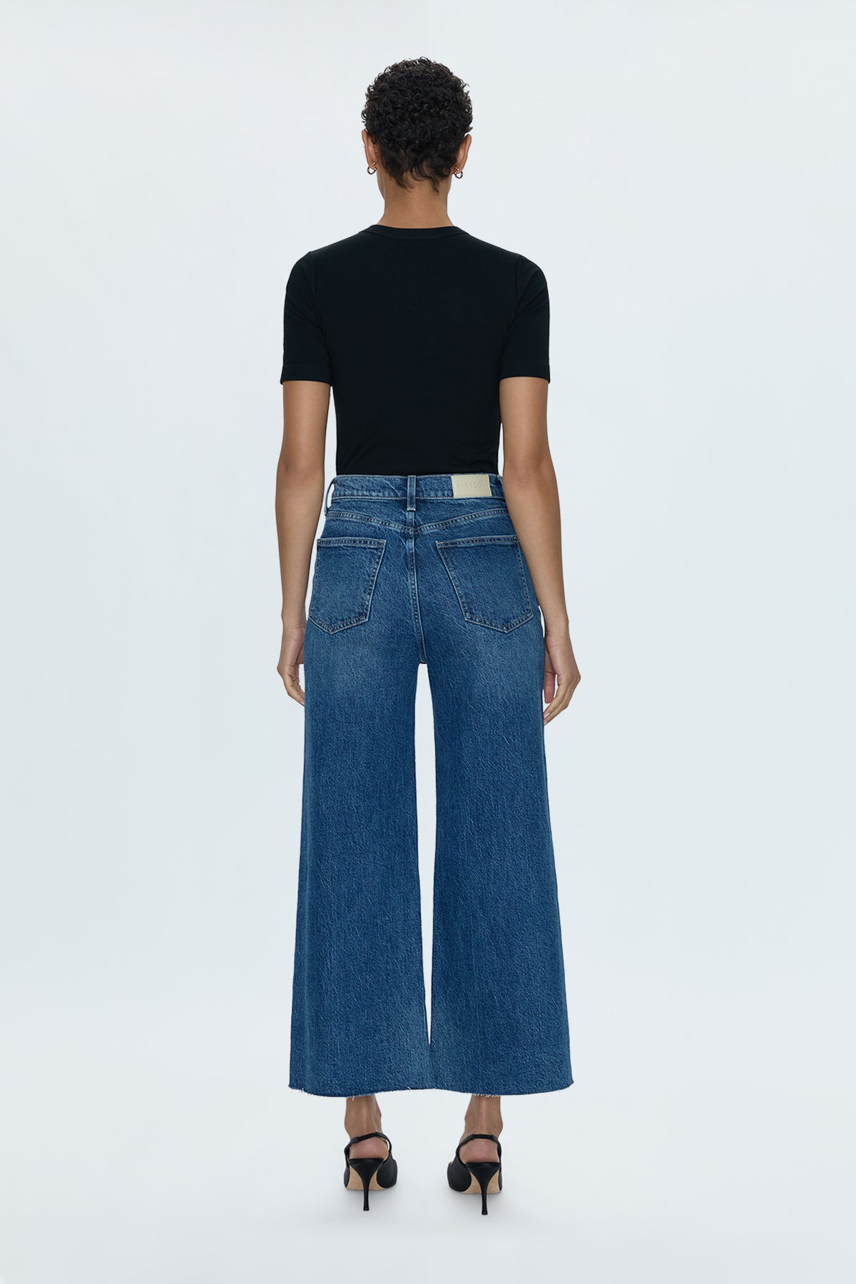 Pistola Lana Crop High Rise Ultra Wide Leg Jeans in Palladium