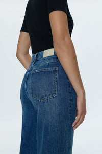 Pistola Lana Crop High Rise Ultra Wide Leg Jeans in Palladium