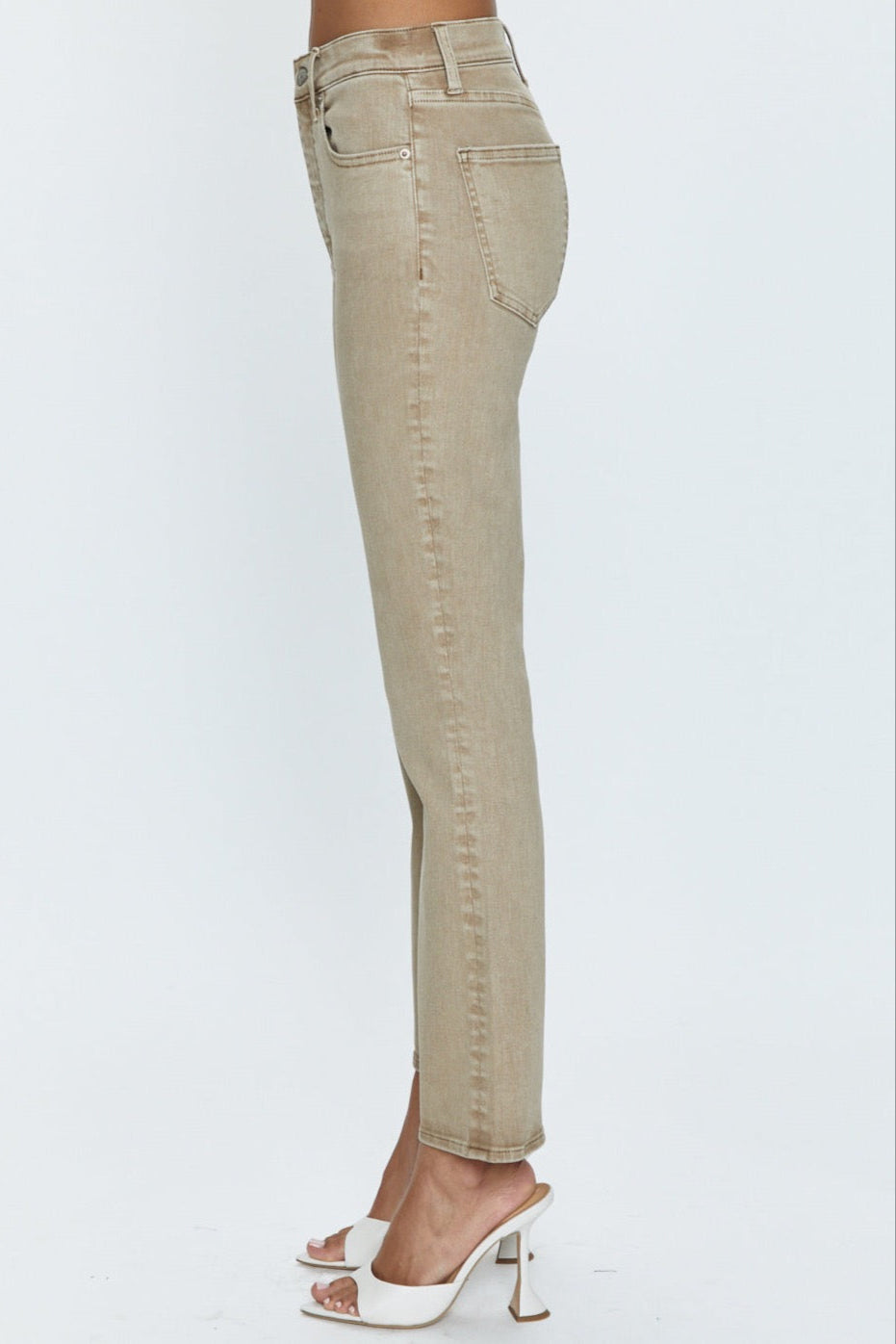 Pistola Lennon High Rise Crop Boot Pant in Mink Snow