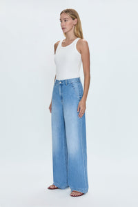 Pistola Dalia High Rise Wide Leg Trouser in Palo Alto