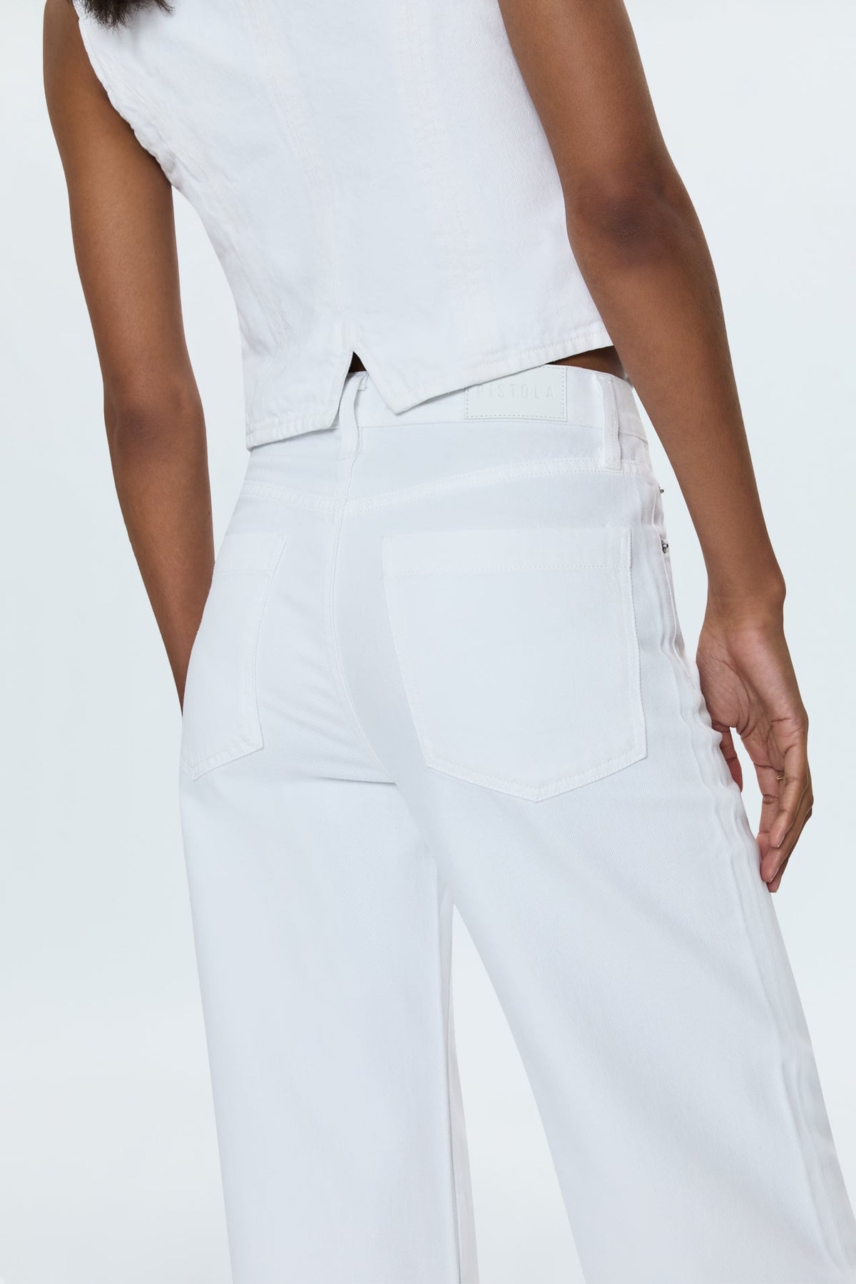 Pistola Jadyn Low Slung Palazzo Pant in Vivid White