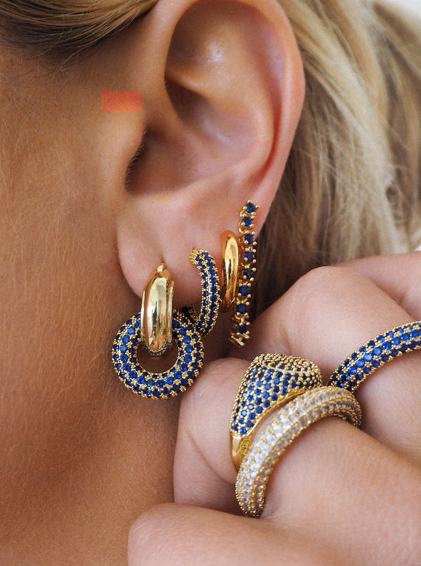 Luv Aj Pave Interlock Coloured Hoops - Click to view colours