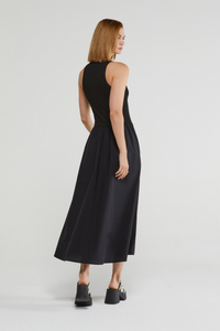 Ottod'ame  Ribbed Top Cotton Bottom Dress in Nero - Size 44 Available