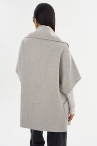 La Marque Penelope 3/4" Sleeve Oversize Coat in Feather Grey