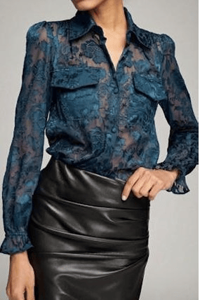 women wearing a floral printed blouse 