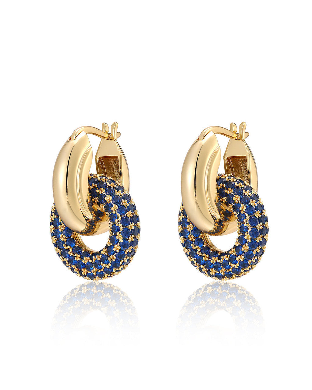 Luv Aj Pave Interlock Coloured Hoops - Click to view colours