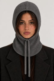 heather grey knitted baclava 