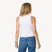 Kerri Rosenthal Embroidered Tank in White