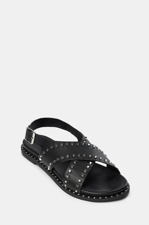 Black sandals studded discount
