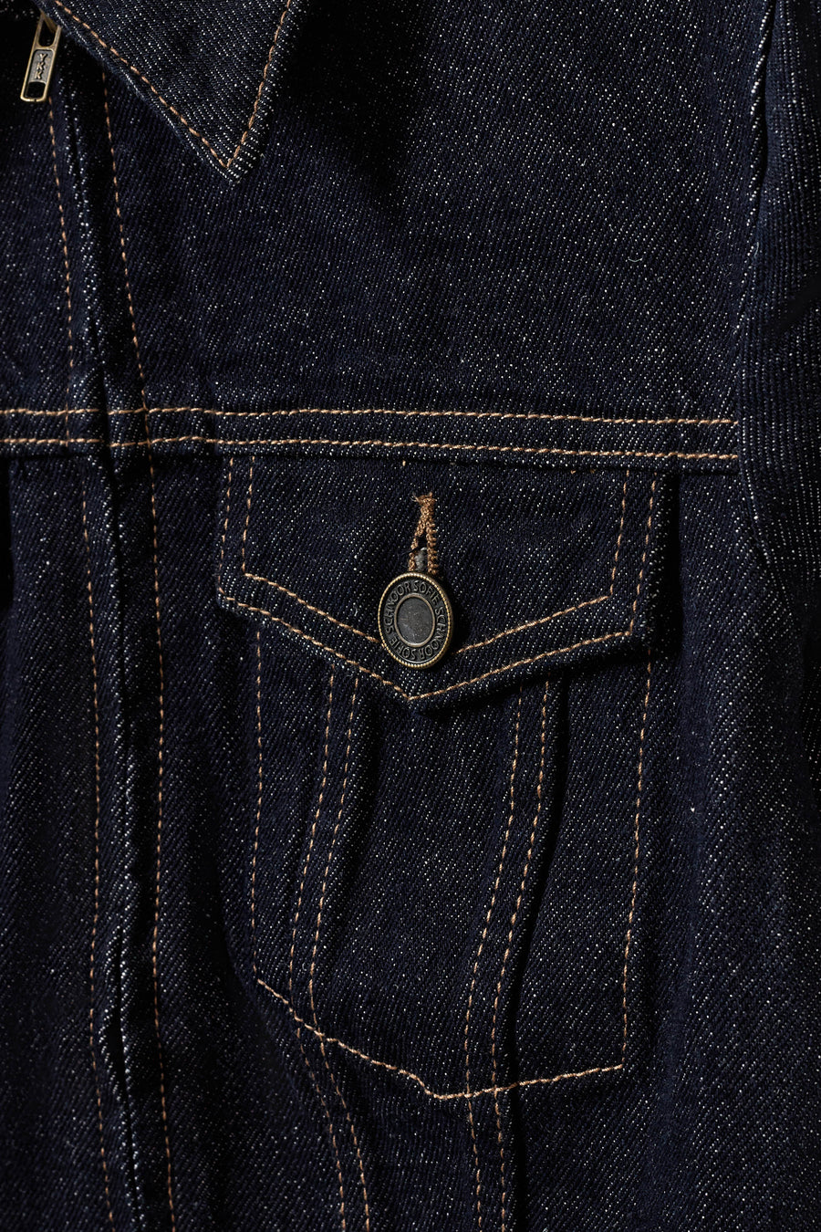 Women wearing dark denim peplem jacket 