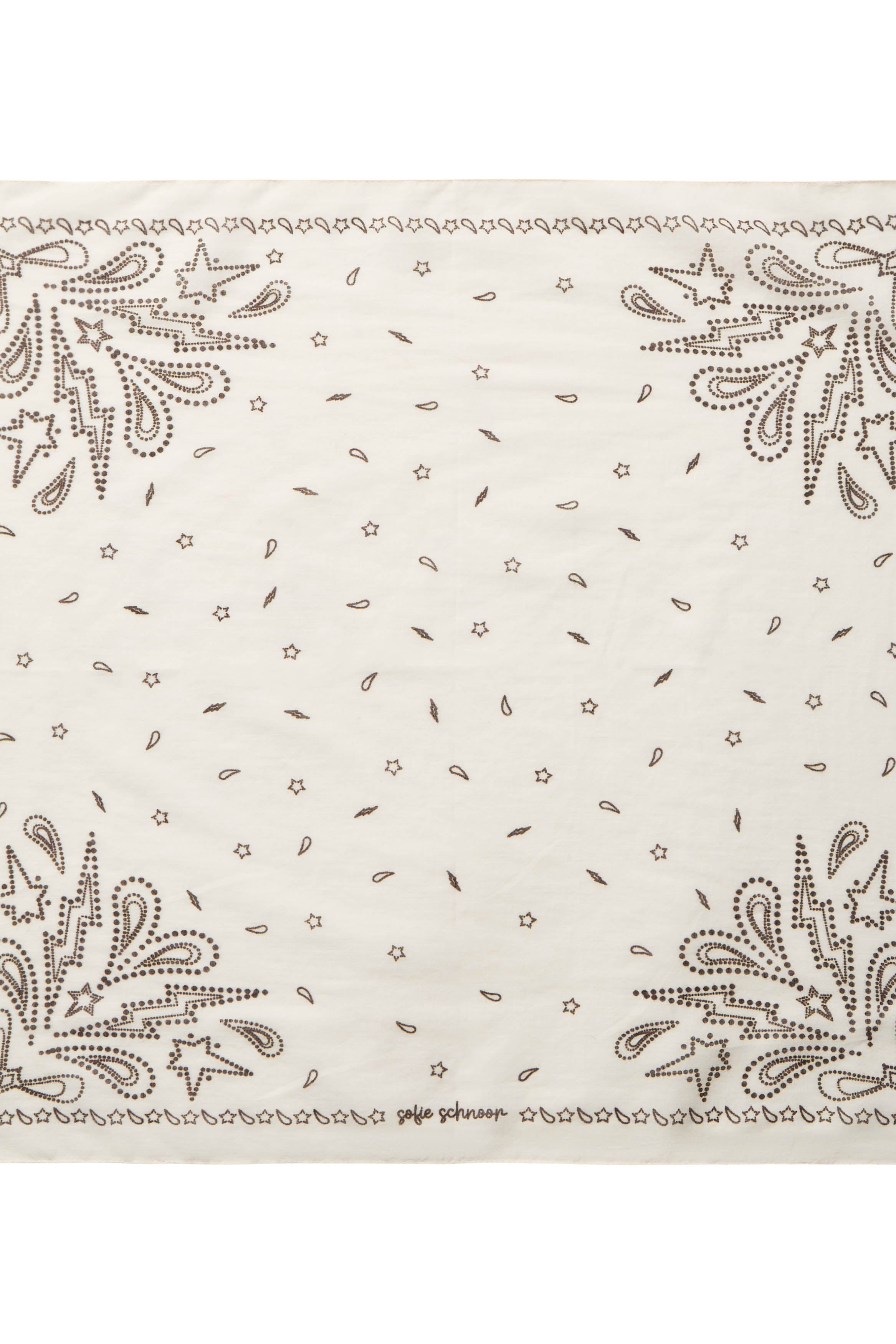 Off white western printed scarf 