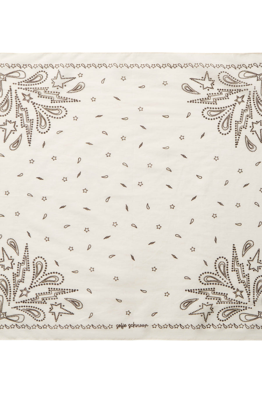 Off white western printed scarf 