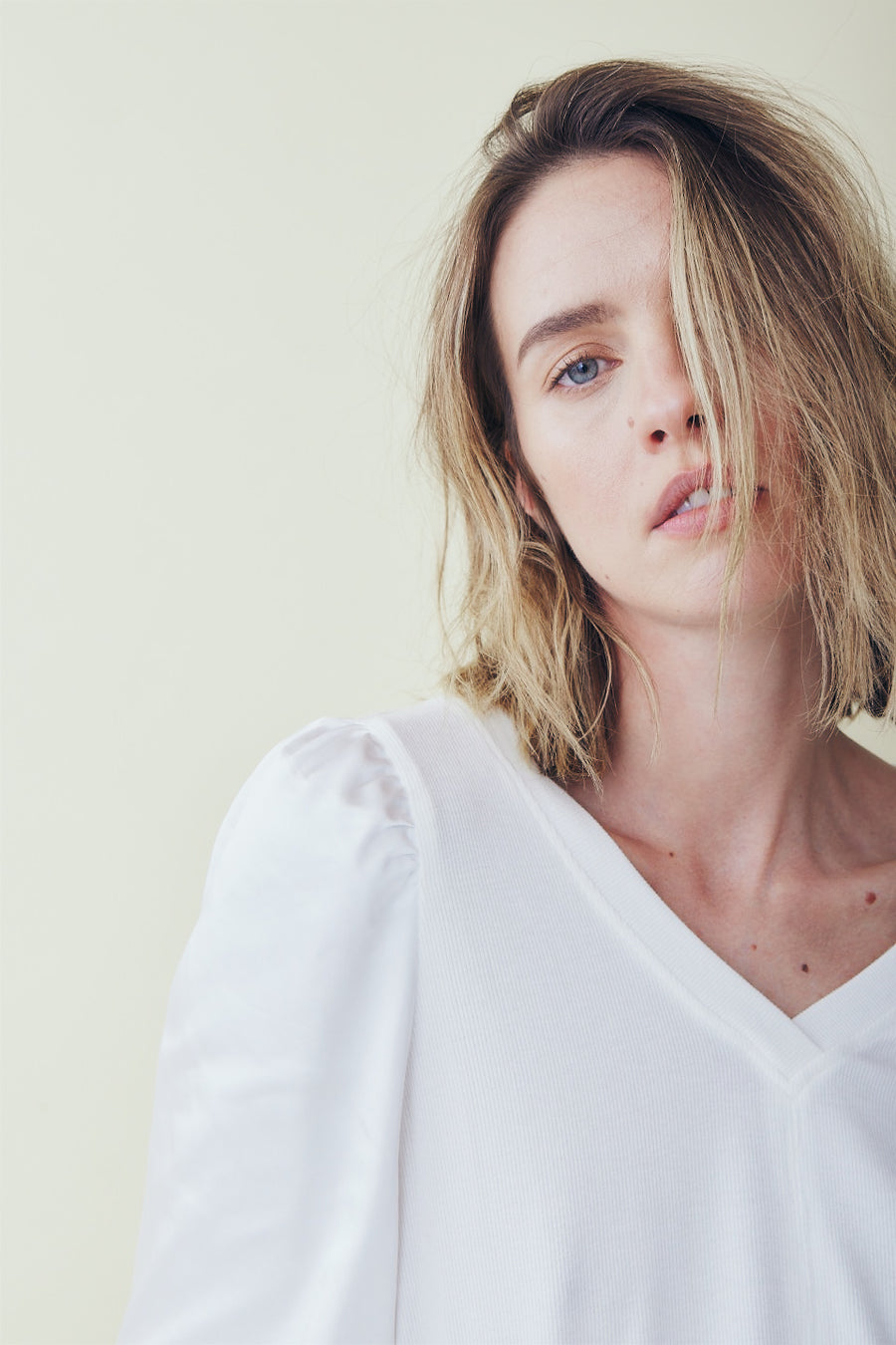Melissa Nepton Sonia Satin Top in Off White