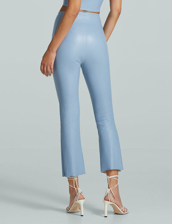Commando Faux Leather Cropped Flares in Blue - Size M Available