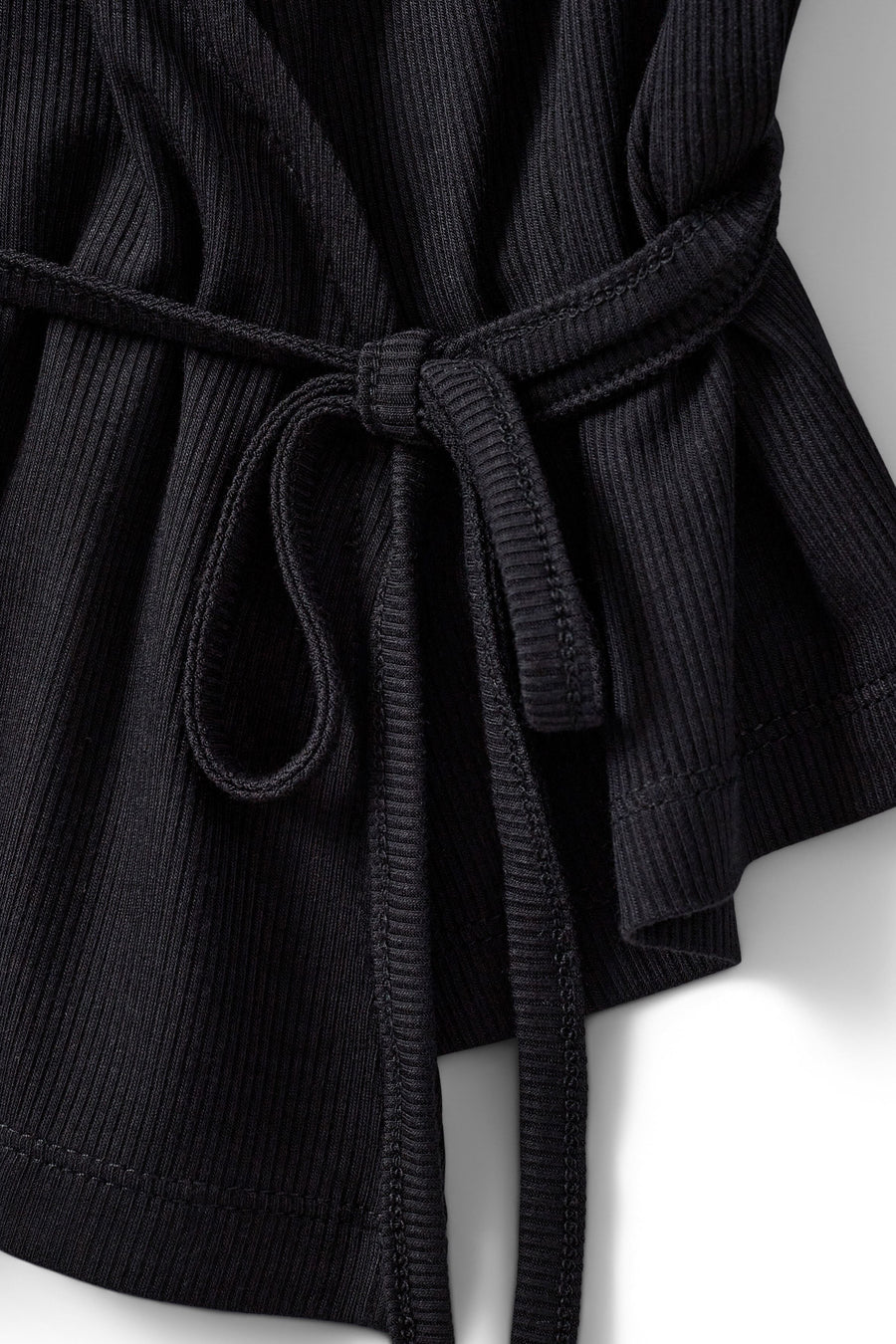 black v-neck wrap top 
