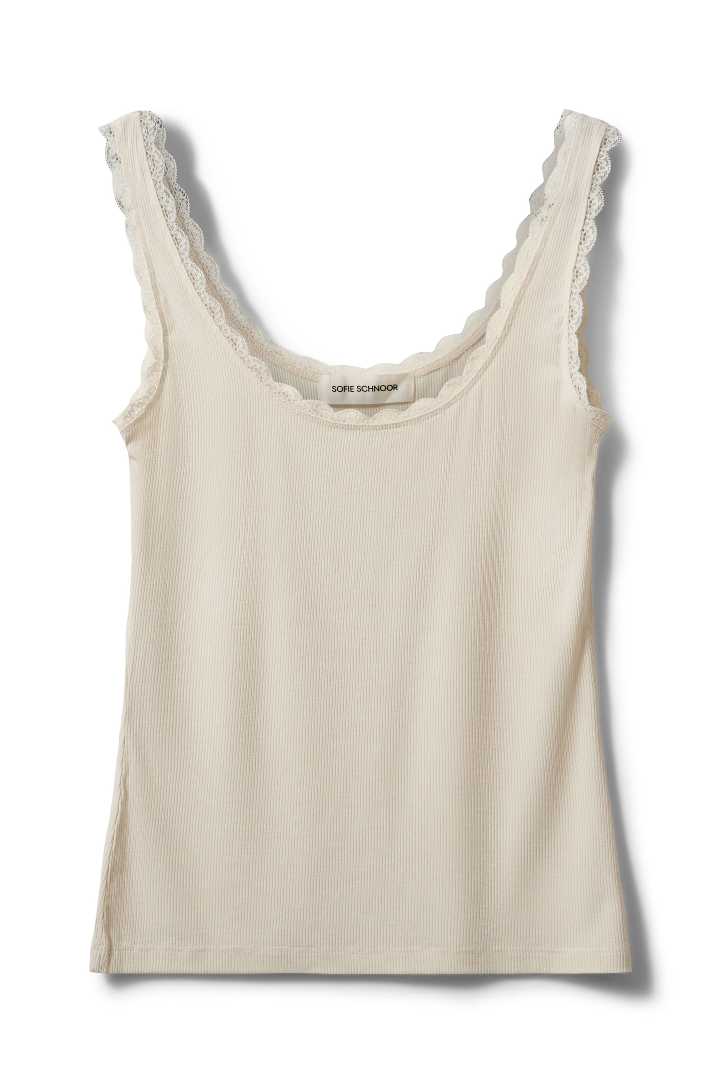 white tank top with lace trim 