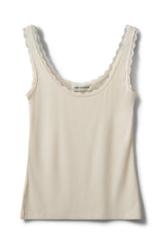 white tank top with lace trim 
