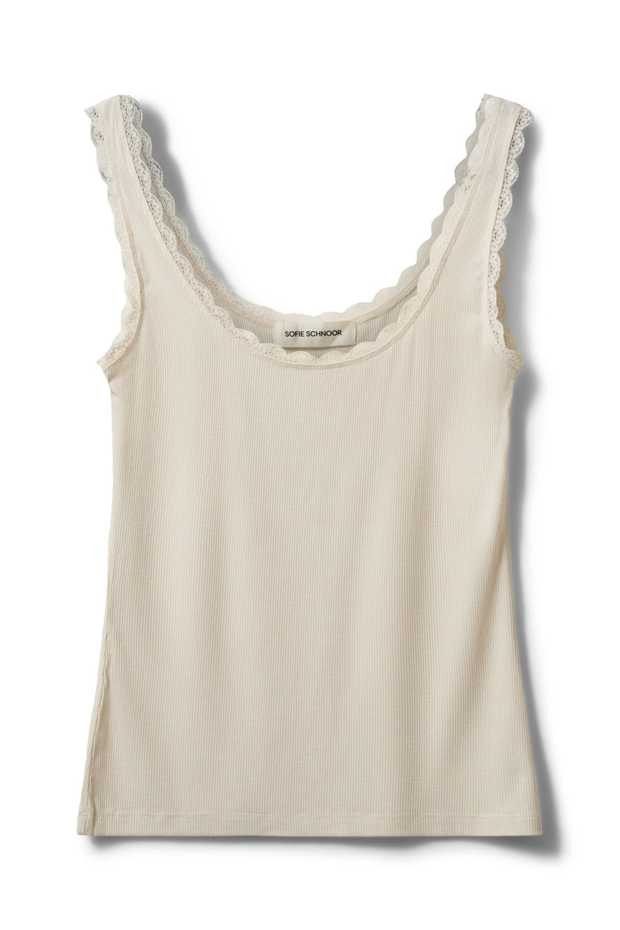 white tank top with lace trim 