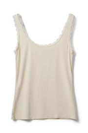 white tank top with lace trim 