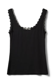 black tank top with lace trim 