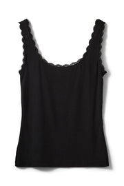 black tank top with lace trim 