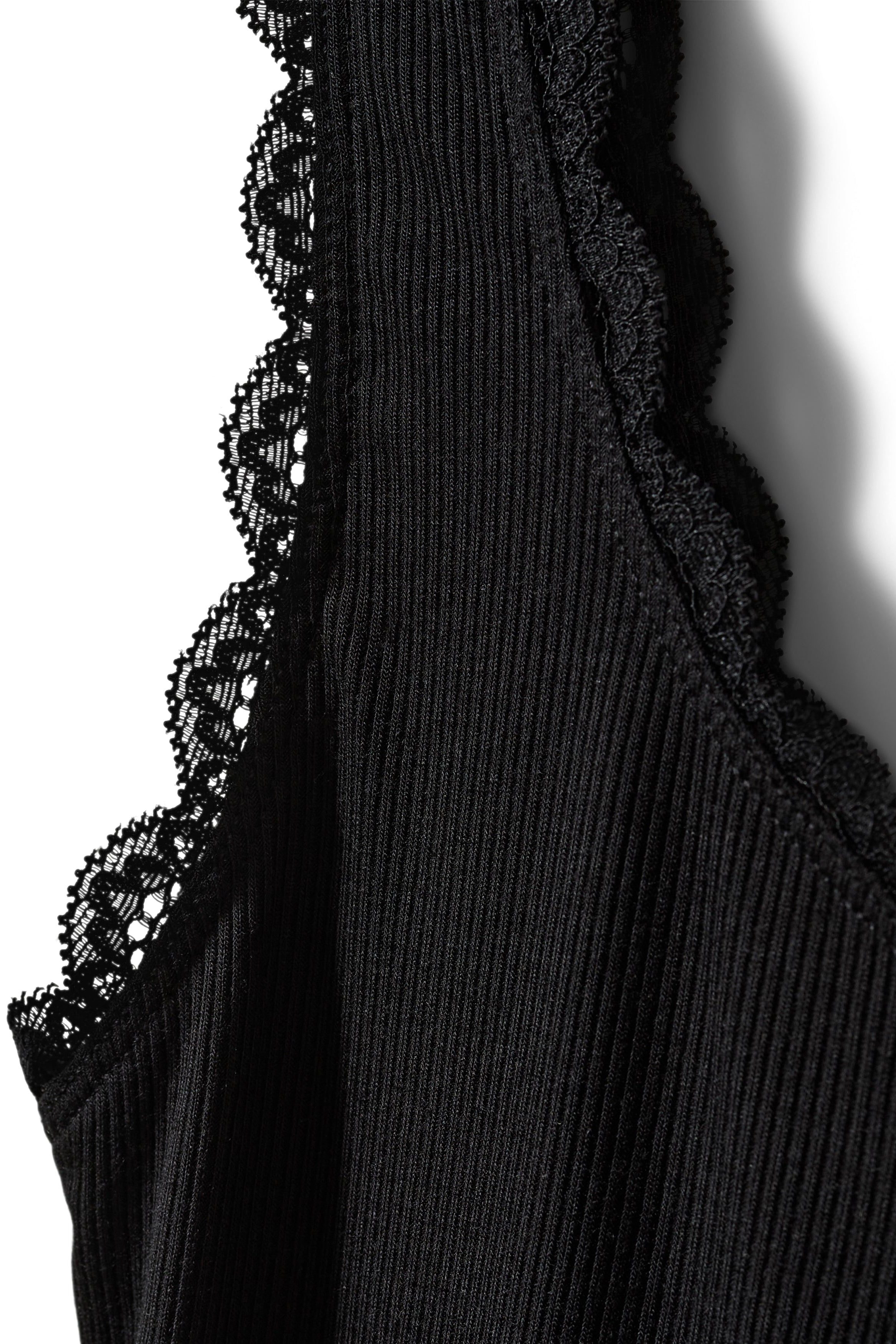 black tank top with lace trim 