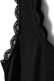 black tank top with lace trim 