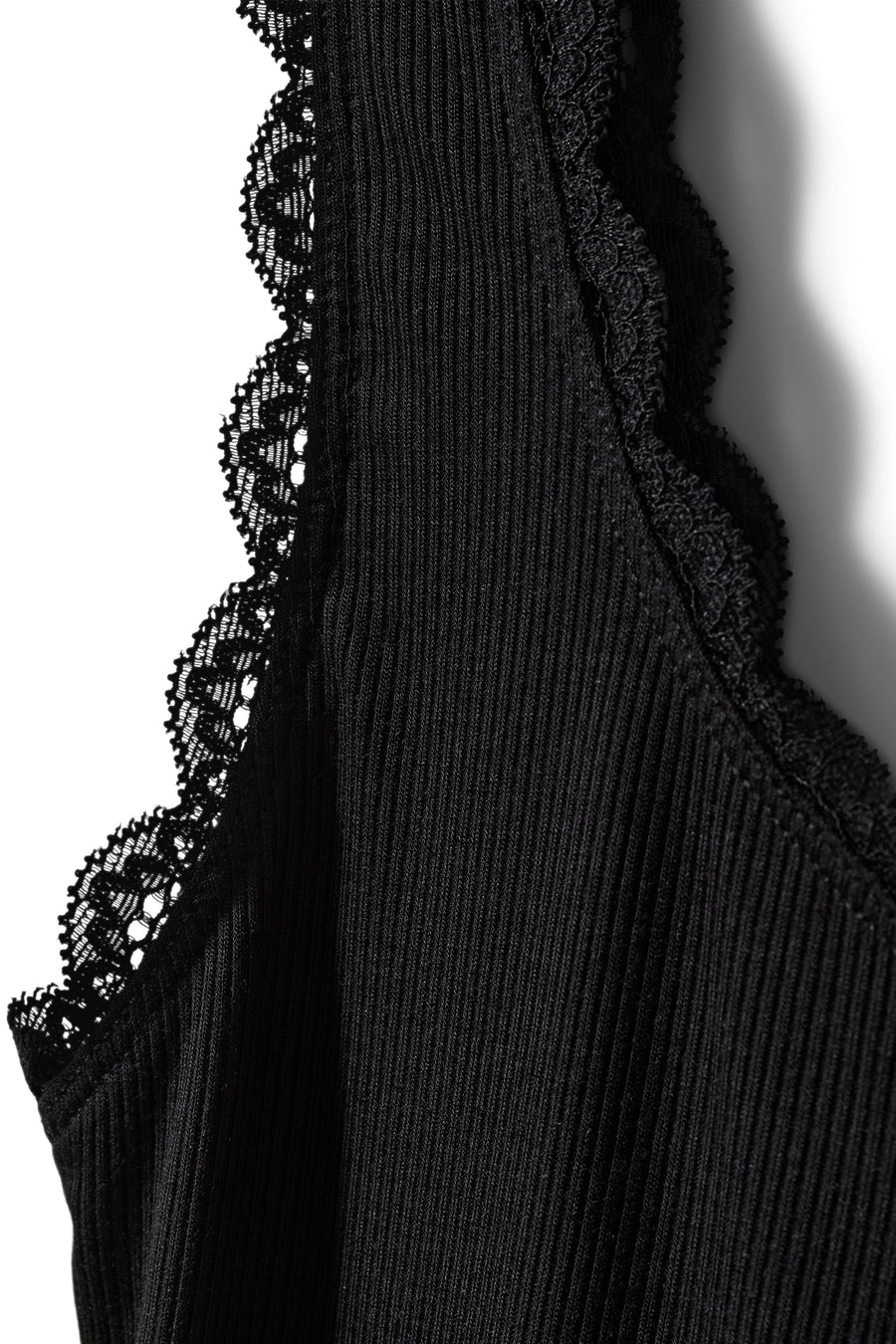 black tank top with lace trim 
