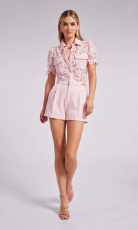 Generation Love Mina Lace Shirt in Ballet