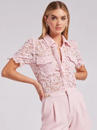 Generation Love Mina Lace Shirt in Ballet