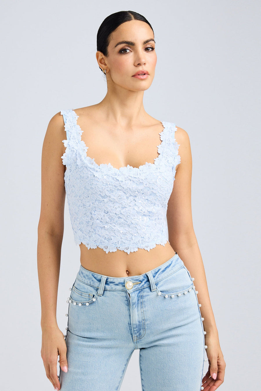 Generation Love Bronwyn Cropped Sequin Lace Top