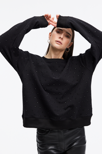 Chrldr Angela All Over Studs Crewneck Sweatshirt