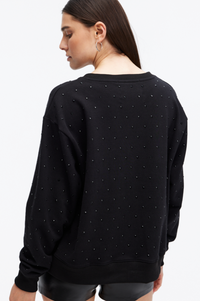 Chrldr Angela All Over Studs Crewneck Sweatshirt